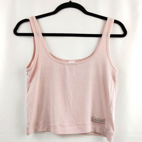 ♡ Calvin Klein ♡ Sleepwear Pure Ribbed Crop Tank Top - Picture 3 of 6